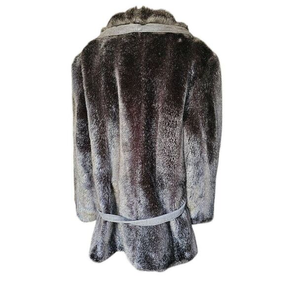 Lane Bryant faux fur coat womens size 3X brown high quality missing button lined - Picture 5 of 9